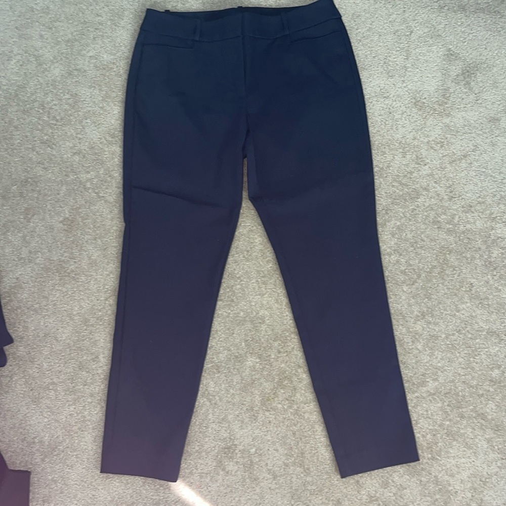 Loft curvy skinny work pants navy